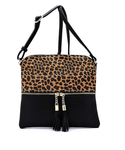 Leopard Tassel Crossbody