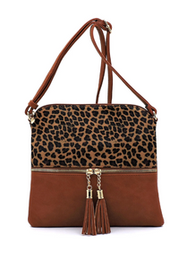 Leopard Tassel Crossbody