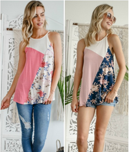 Load image into Gallery viewer, Floral Solid Mix Tank