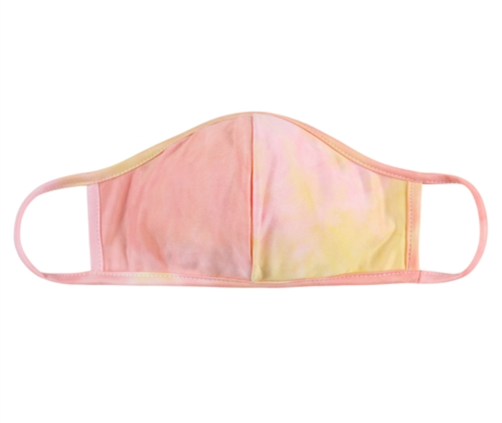 KIDS Blush Yellow Tie Dye Face Mask