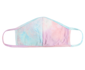 KIDS Pink Blue Tie Dye Face Mask