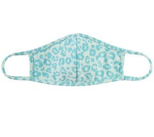 KIDS Blue Leopard Face Mask