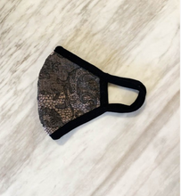 Load image into Gallery viewer, KIDS Black Lace Face Mask (Pocket for Filter)
