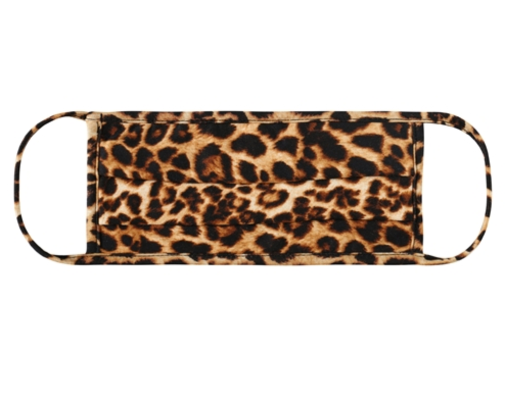 KIDS Face Mask - Pleated Leopard