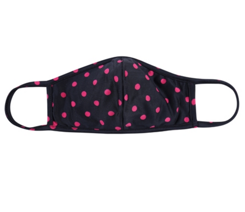 ADULT/KIDS Face Mask - Navy w/ Pink Dot (Pocket for Filter)