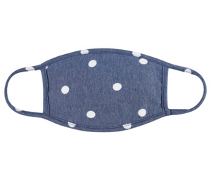 ADULT Face Mask - Denim Dot (Filter Pocket)