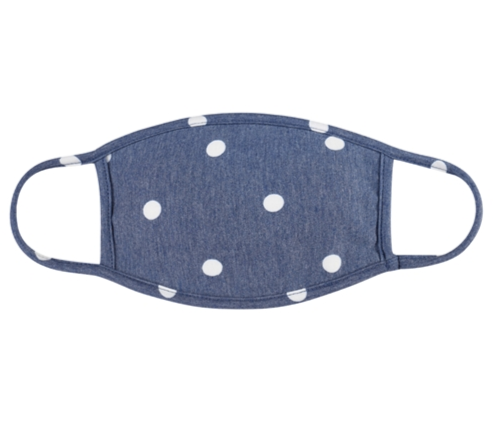 ADULT Face Mask - Denim Dot (Filter Pocket)