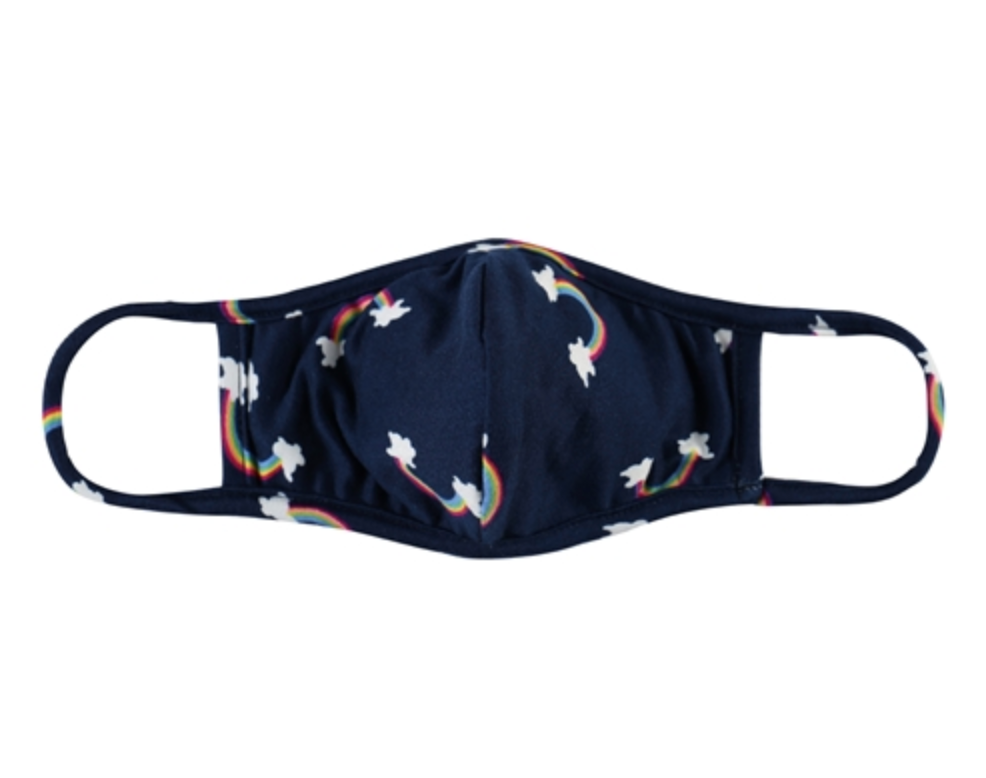 KIDS Face Mask - Navy Rainbow