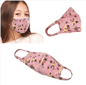 KIDS Face Mask - Mauve Flower