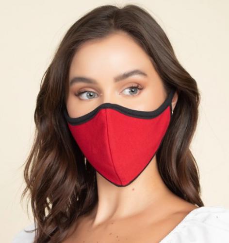 ADULT Face Mask - Red/Black (Reversible)