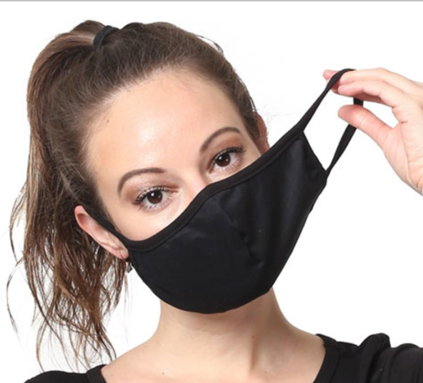 ADULT Black Face Mask - Black