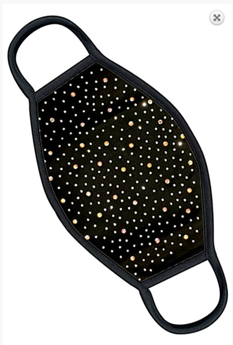 ADULT Face Mask - Black Rhinestone