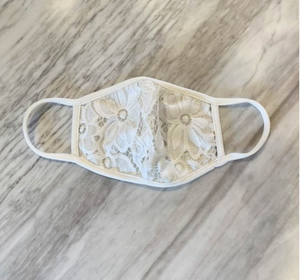 KIDS Face Mask - White Lace