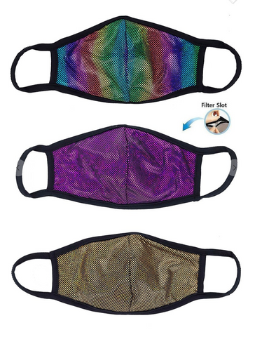 ADULT  Face Mask - Multi Sequin  (Filter Pocket)