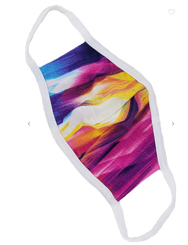 ADULT Face Mask - White Watercolor