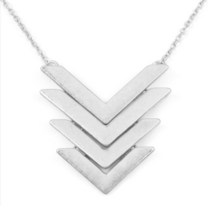 Chevron Necklace - Silver and Gold