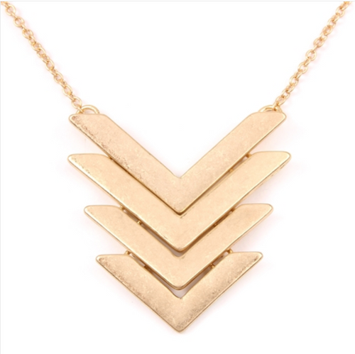 Chevron Necklace - Silver and Gold