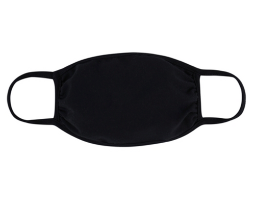 ADULT Solid Black Face Mask