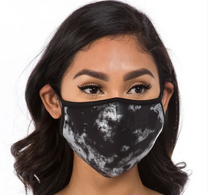 ADULT Face Mask - Black Silver Foil