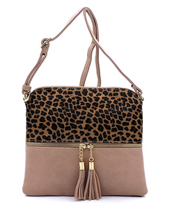 Leopard Tassel Crossbody