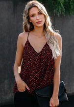 Load image into Gallery viewer, Burgundy Leopard Printed Tank Top