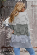 Load image into Gallery viewer, Gray Color Block Knit Cardigan