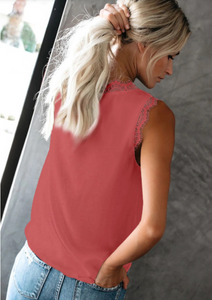 Lace V Neck Tank Top