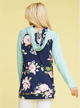 Load image into Gallery viewer, Teal Floral Hoodie