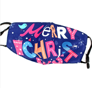 ADULT/KIDS Merry Christmas Mask (Filter Pocket)