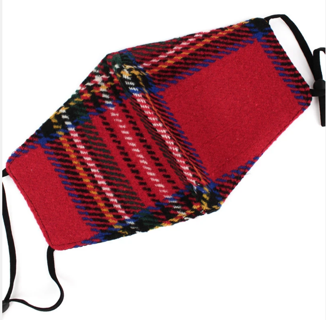 ADULT Red Plaid Mask (Filter Pocket)