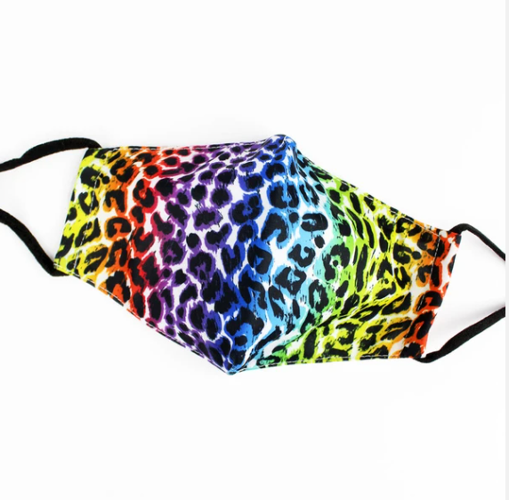 KIDS Rainbow Leopard Mask (Filter Pocket)