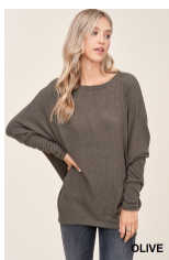 Olive Dolman Long Sleeve Top