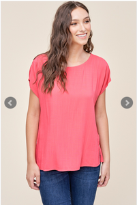 Short Sleeve Button Back Top