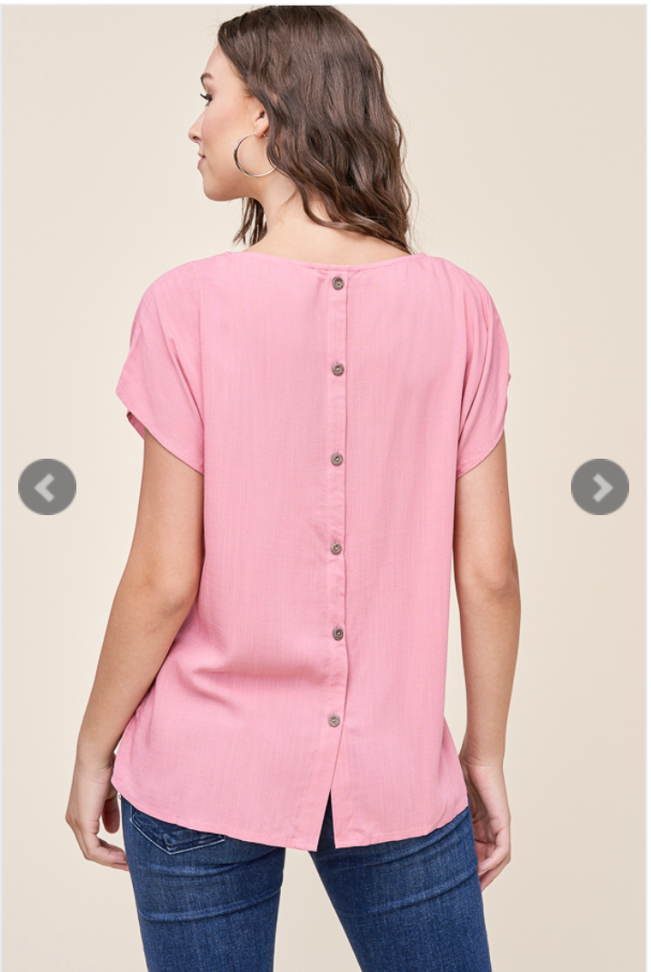 Short Sleeve Button Back Top