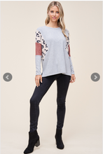 Load image into Gallery viewer, Blush Leopard Color Block Top