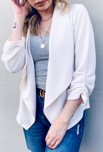 Solid Open Front Blazer