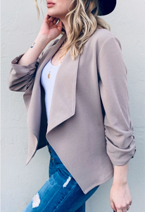 Solid Open Front Blazer