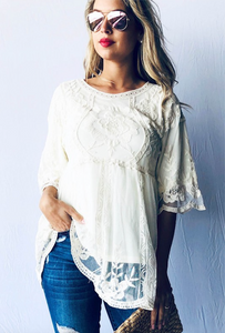 Embroidered Mesh Tunic