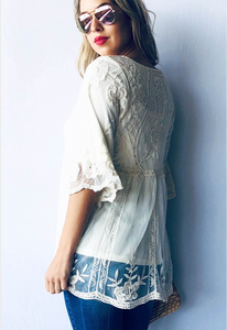 Embroidered Mesh Tunic