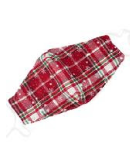 ADULT Christmas Red Plaid Mask (Filter Pocket)