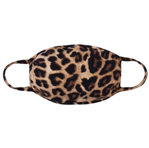 ADULT Black Brown Leopard Face Mask