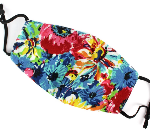 ADULT Watercolor Floral Mask (Filter Pocket)