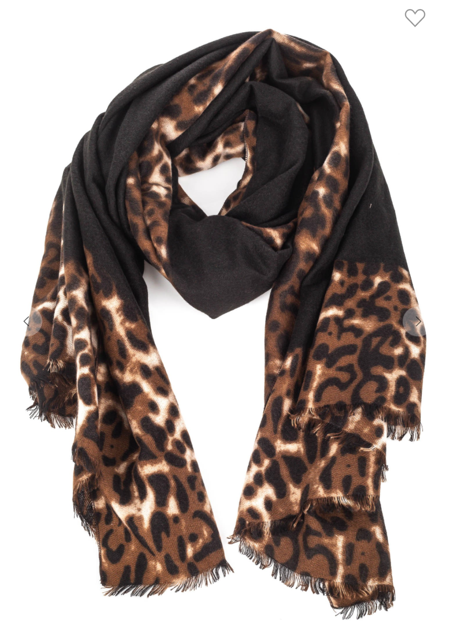 Black Leopard Scarf