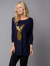 Load image into Gallery viewer, Reindeer Sequin Tunic (REG &amp; PLUS)