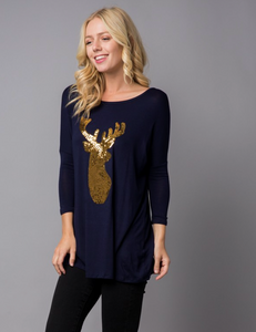 Reindeer Sequin Tunic (REG & PLUS)