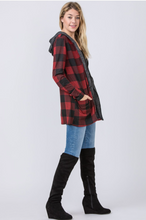 Load image into Gallery viewer, Buffalo Plaid Cardi Hoodie