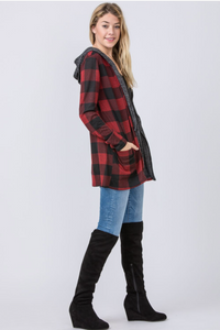 Buffalo Plaid Cardi Hoodie