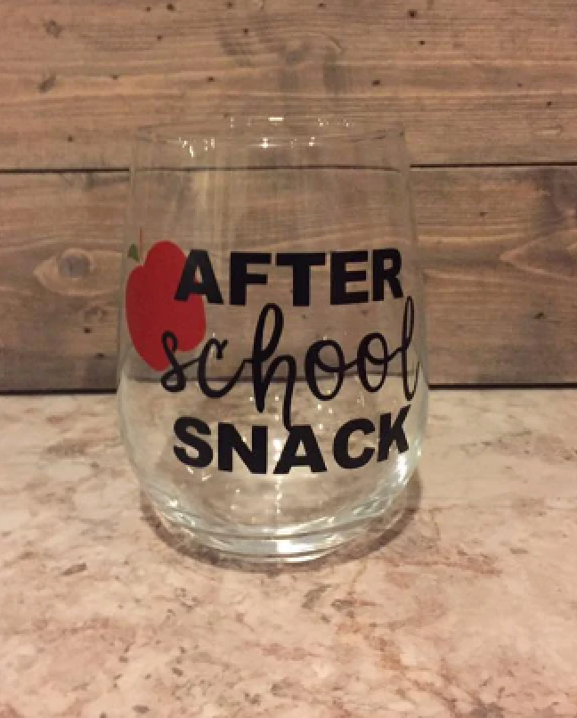 After School Snack Wine Glass