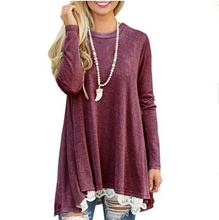 Load image into Gallery viewer, Lace Hem Long Sleeve Tunic