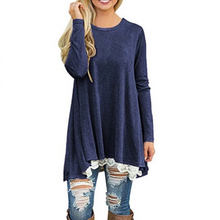 Load image into Gallery viewer, Lace Hem Long Sleeve Tunic